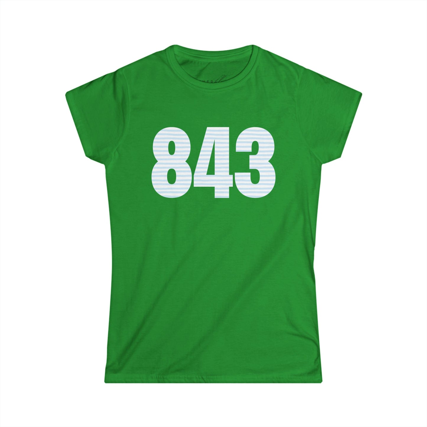 Preppy Striped 843 Women's Softstyle Tee - Casual Wear, Gift for Friends, Spring Fashion, Everyday Comfort, Unique Style