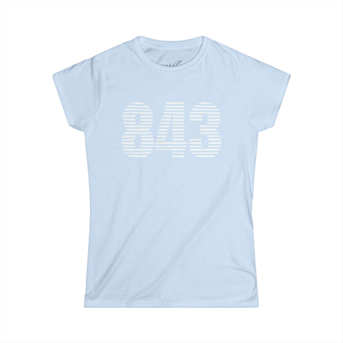 Preppy Striped 843 Women's Softstyle Tee - Casual Wear, Gift for Friends, Spring Fashion, Everyday Comfort, Unique Style
