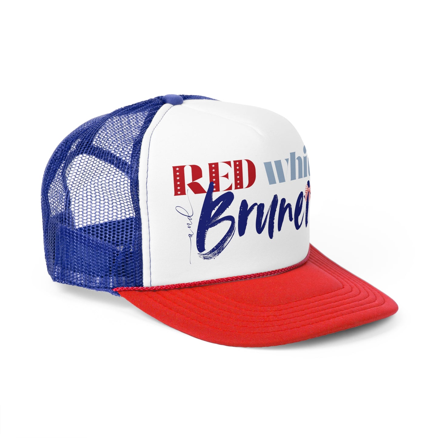 Red, White, and Brunette Foam 4th of July Trucker Hat