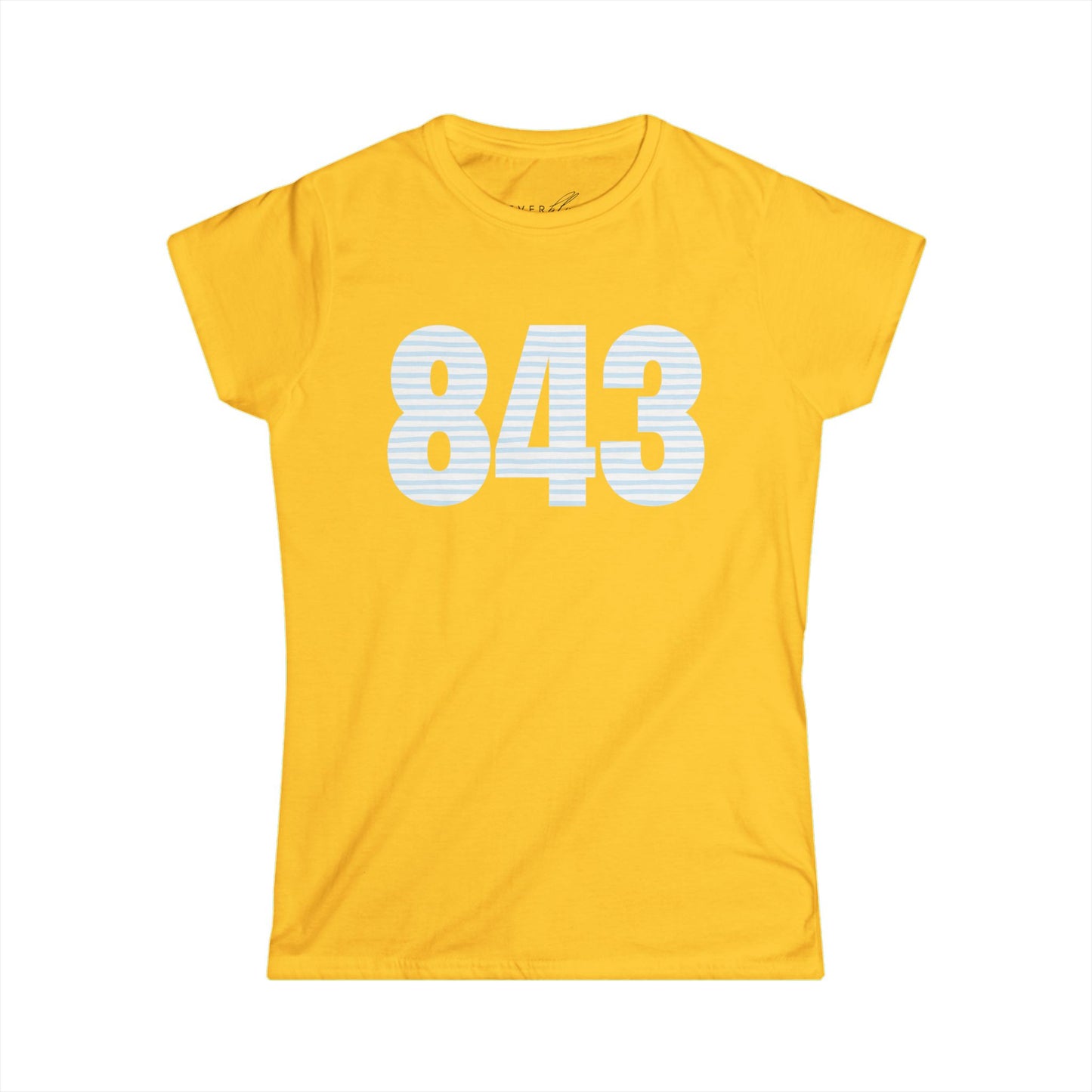 Preppy Striped 843 Women's Softstyle Tee - Casual Wear, Gift for Friends, Spring Fashion, Everyday Comfort, Unique Style