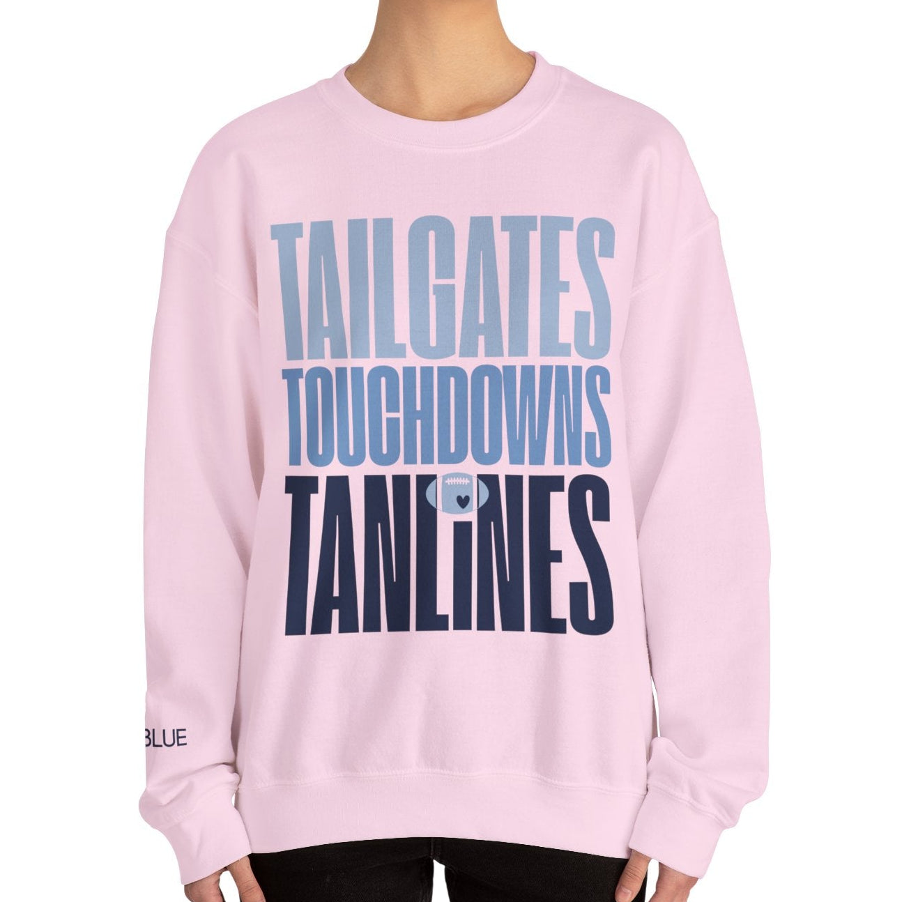 Tailgates, Touchdowns & Tanlines Crewneck – Gameday Shirt for Women – Southern Football Apparel
