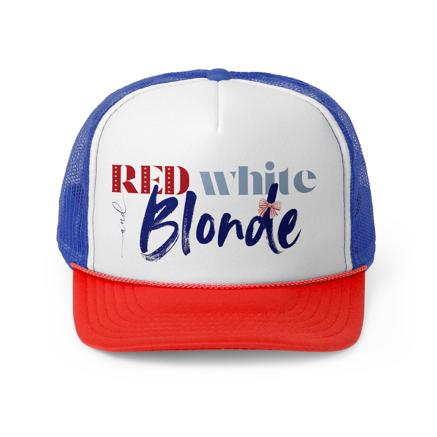 Red, White, and Blonde Foam 4th of July Trucker Hat