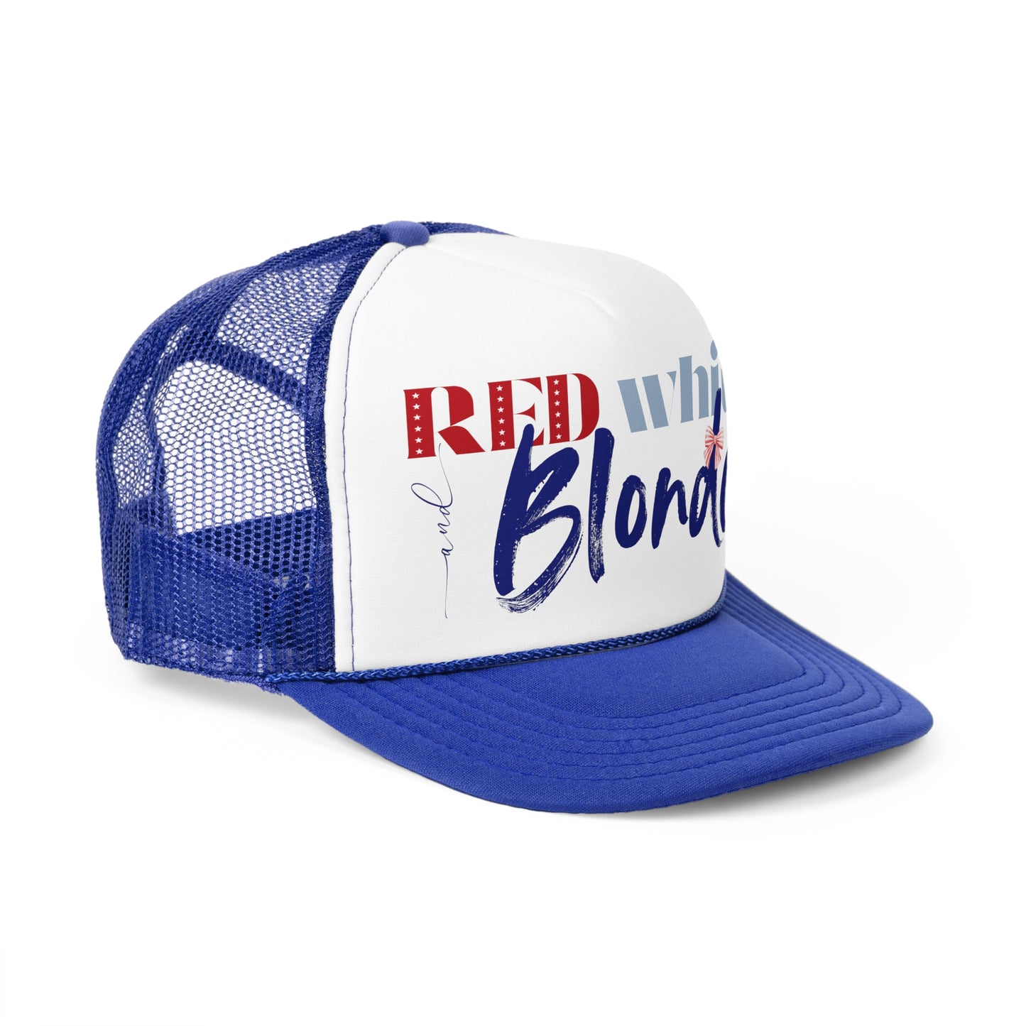 Red, White, and Blonde Foam 4th of July Trucker Hat