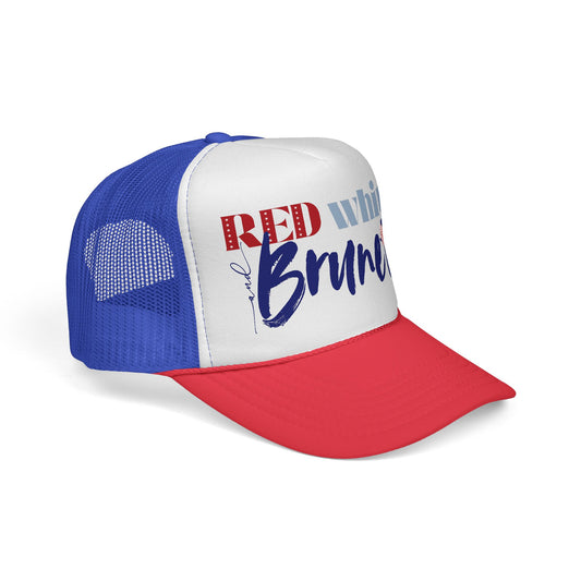 Red, White, and Brunette Foam 4th of July Trucker Hat