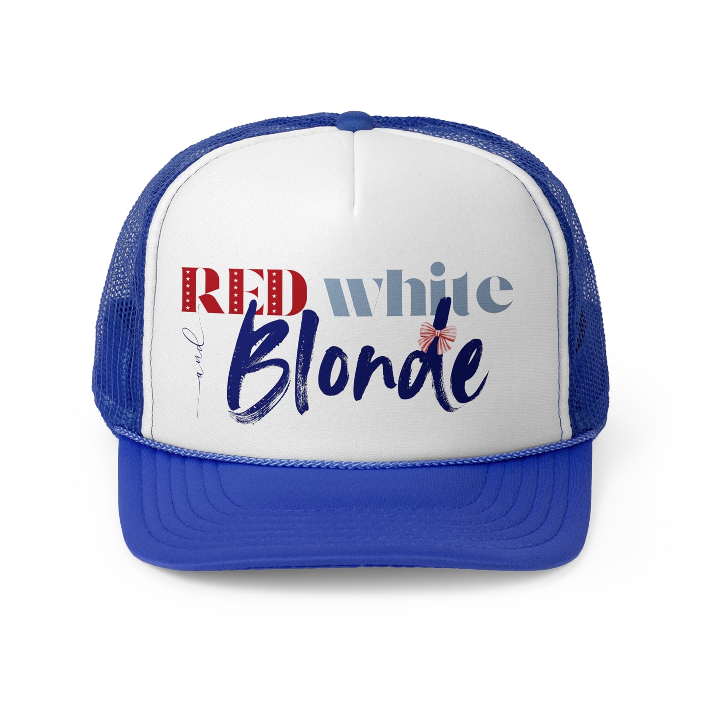 Red, White, and Blonde Foam 4th of July Trucker Hat