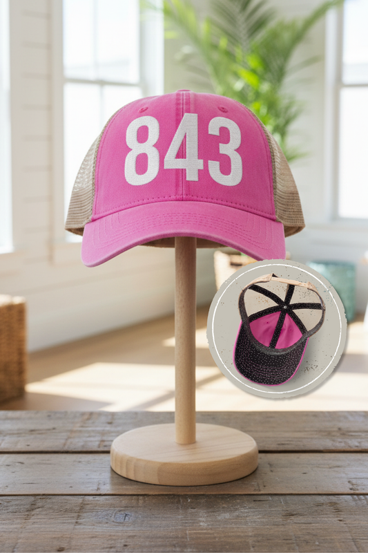 843 Women's Coastal Trucker Hat – Washed Mesh Back Cap