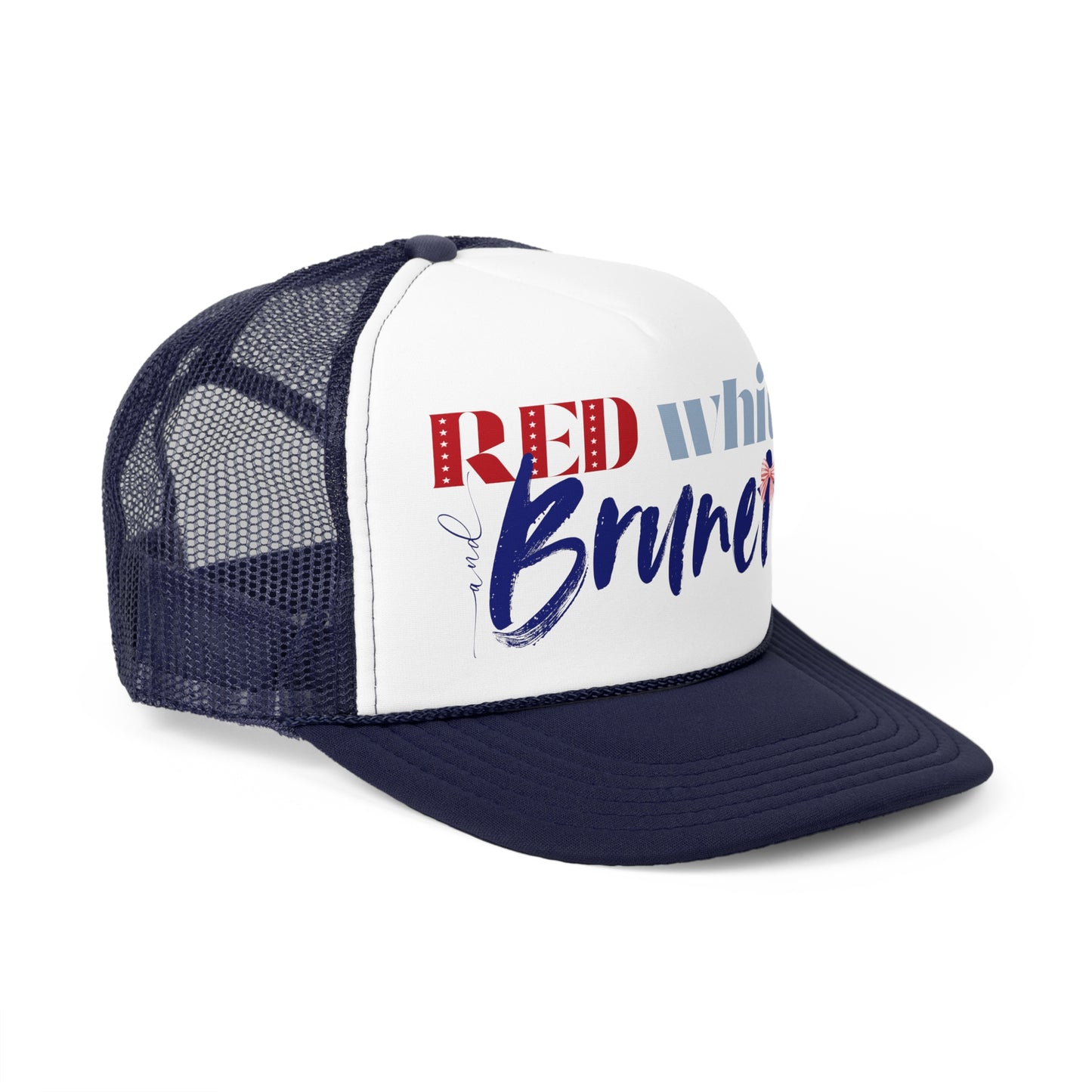 Red, White, and Brunette Foam 4th of July Trucker Hat