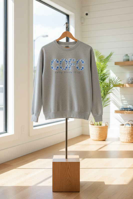 COFC Floral Crewneck – College of Charleston “Salty Since 1770” Edition