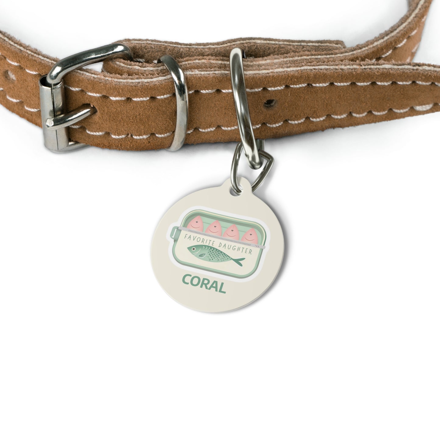 "Favorite Daughter" Sardine Pet Tag – Personalized Pet ID