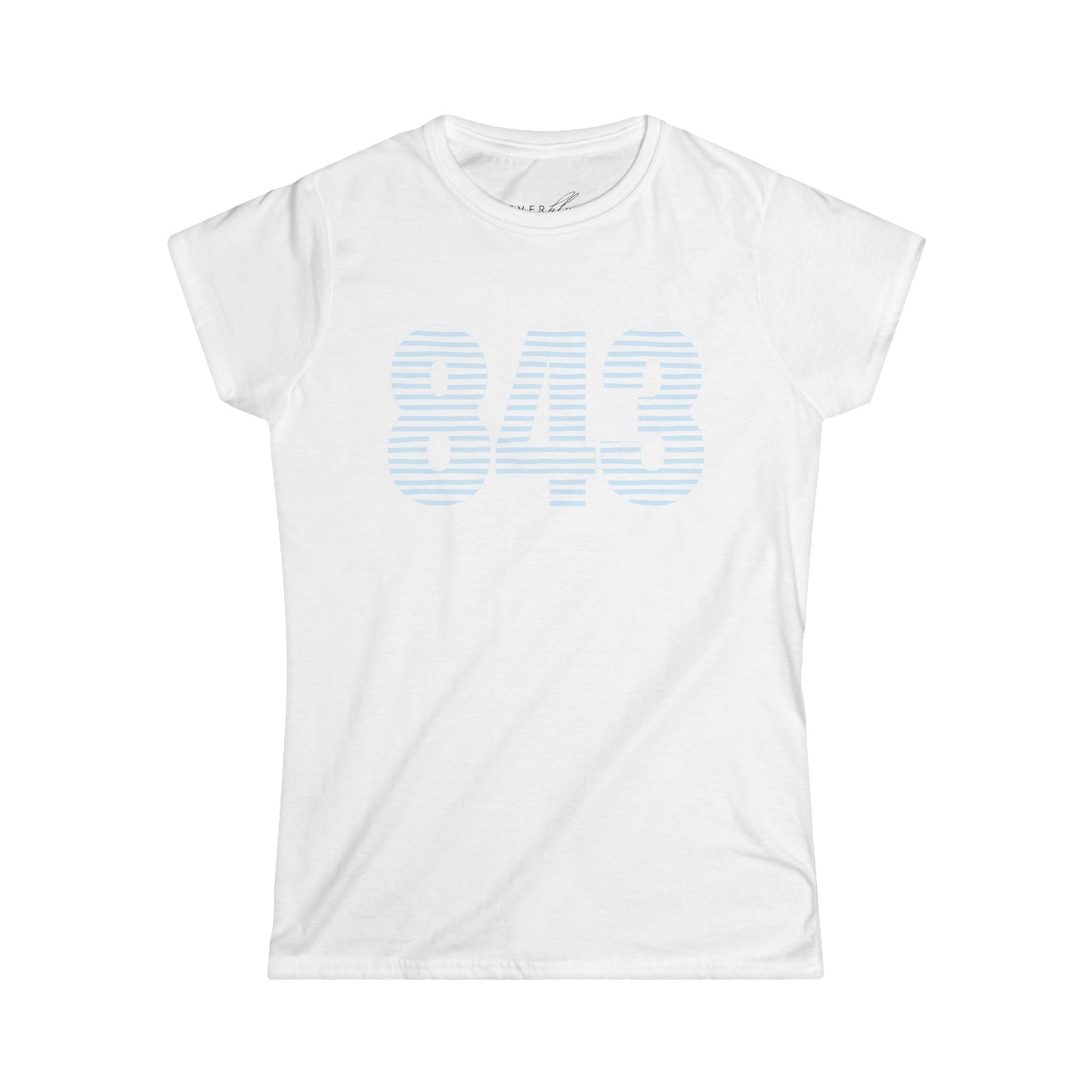 Preppy Striped 843 Women's Softstyle Tee - Casual Wear, Gift for Friends, Spring Fashion, Everyday Comfort, Unique Style