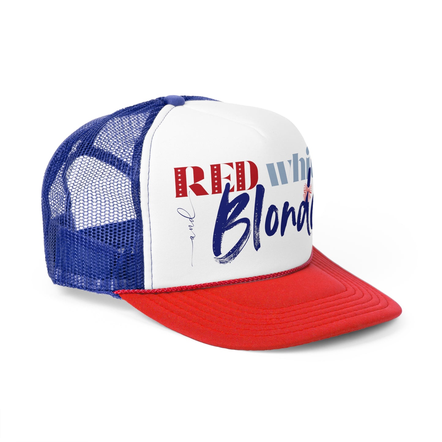Red, White, and Blonde Foam 4th of July Trucker Hat