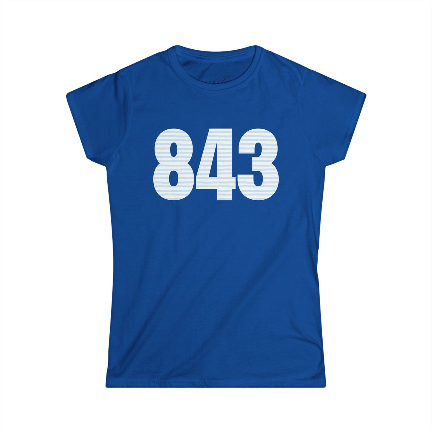 Preppy Striped 843 Women's Softstyle Tee - Casual Wear, Gift for Friends, Spring Fashion, Everyday Comfort, Unique Style