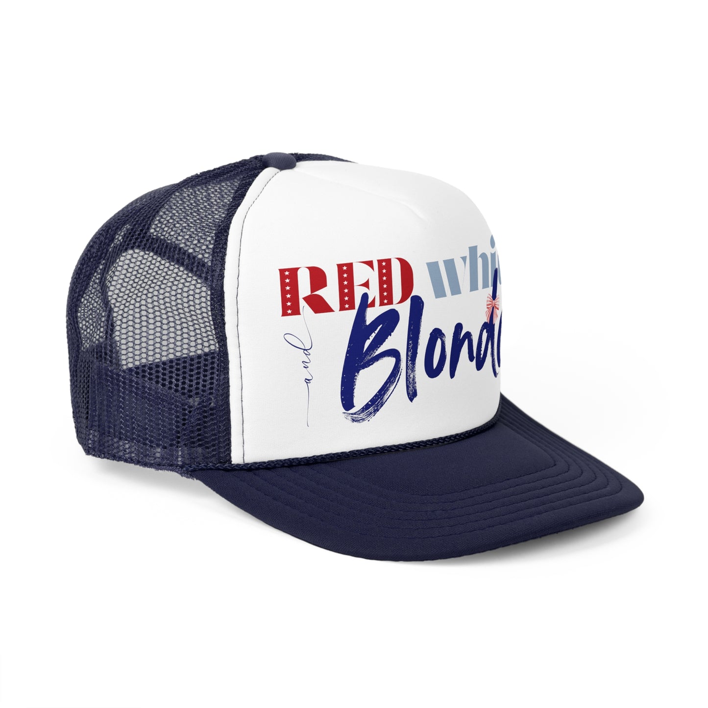 Red, White, and Blonde Foam 4th of July Trucker Hat