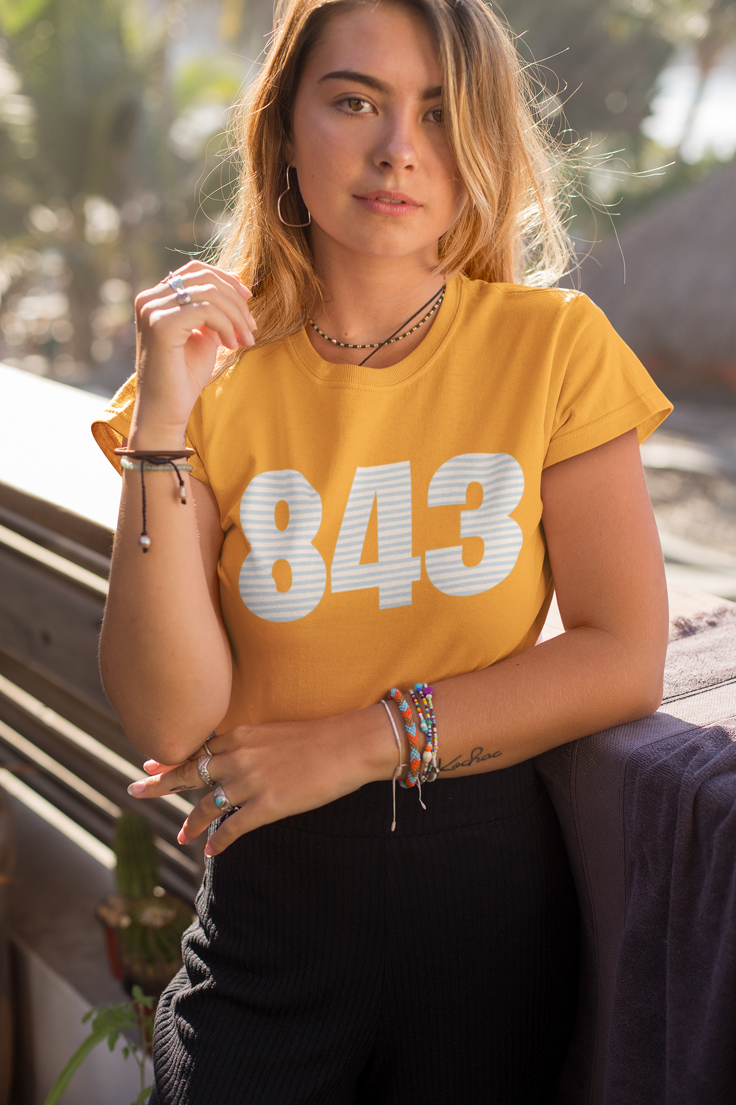Preppy Striped 843 Women's Softstyle Tee - Casual Wear, Gift for Friends, Spring Fashion, Everyday Comfort, Unique Style