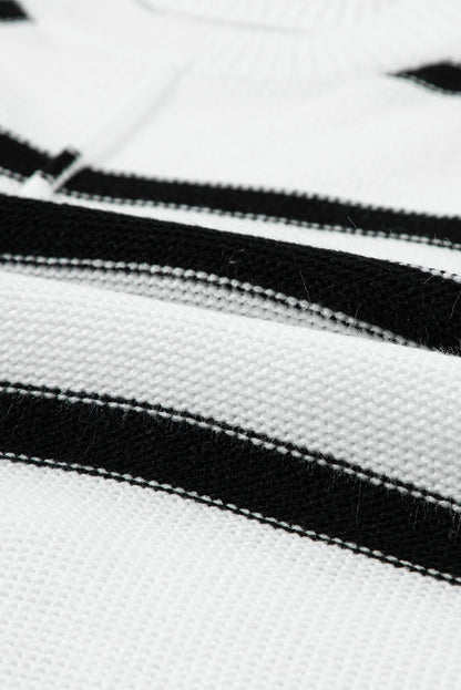 Striped Sweater Vest Tee – Sleeveless Batwing Knit Top