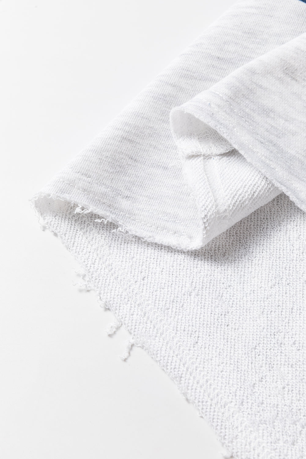 Sail Blue Raw Hem Colorblock Sweatshirt