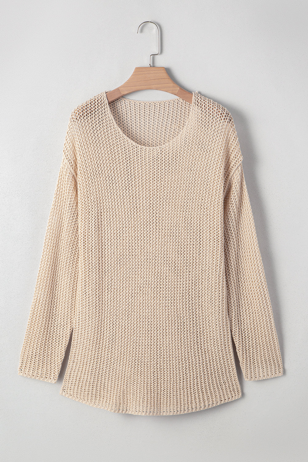 Boho Hollow-Out Sweater – Sand & Black