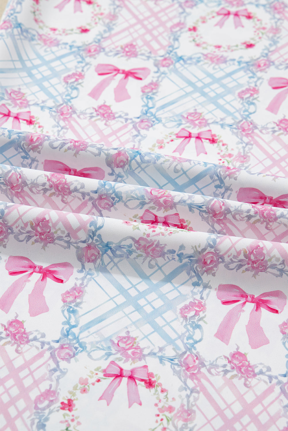 Pink Christmas Bow Wreath Pajama Set – Festive Holiday Comfort