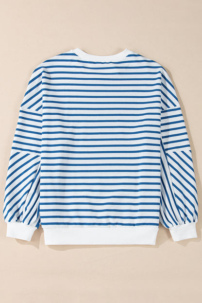 Stripe Colorblock Crewneck