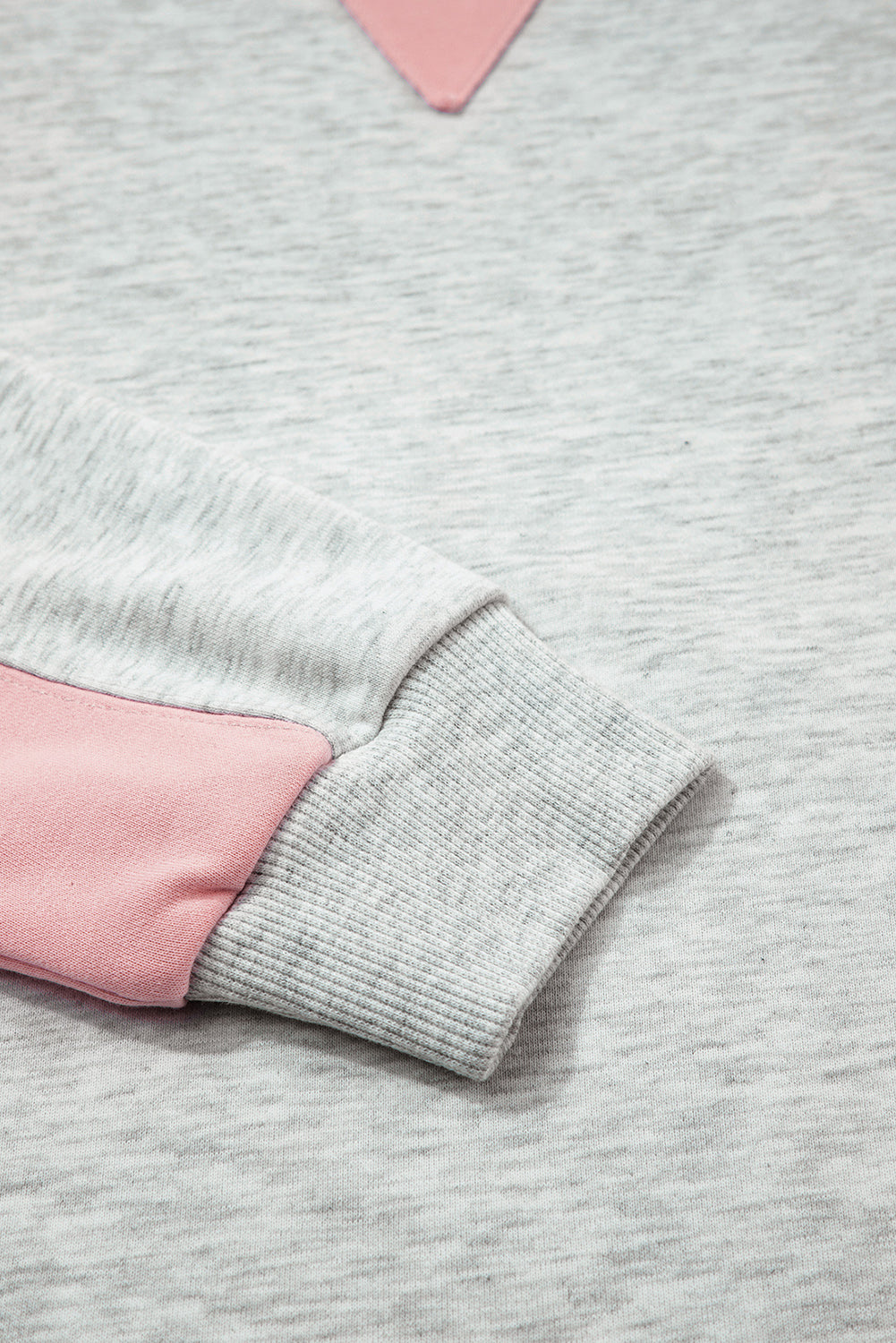 Grey & Pink Colorblock Pullover + Shorts Set – Sporty Coastal Style