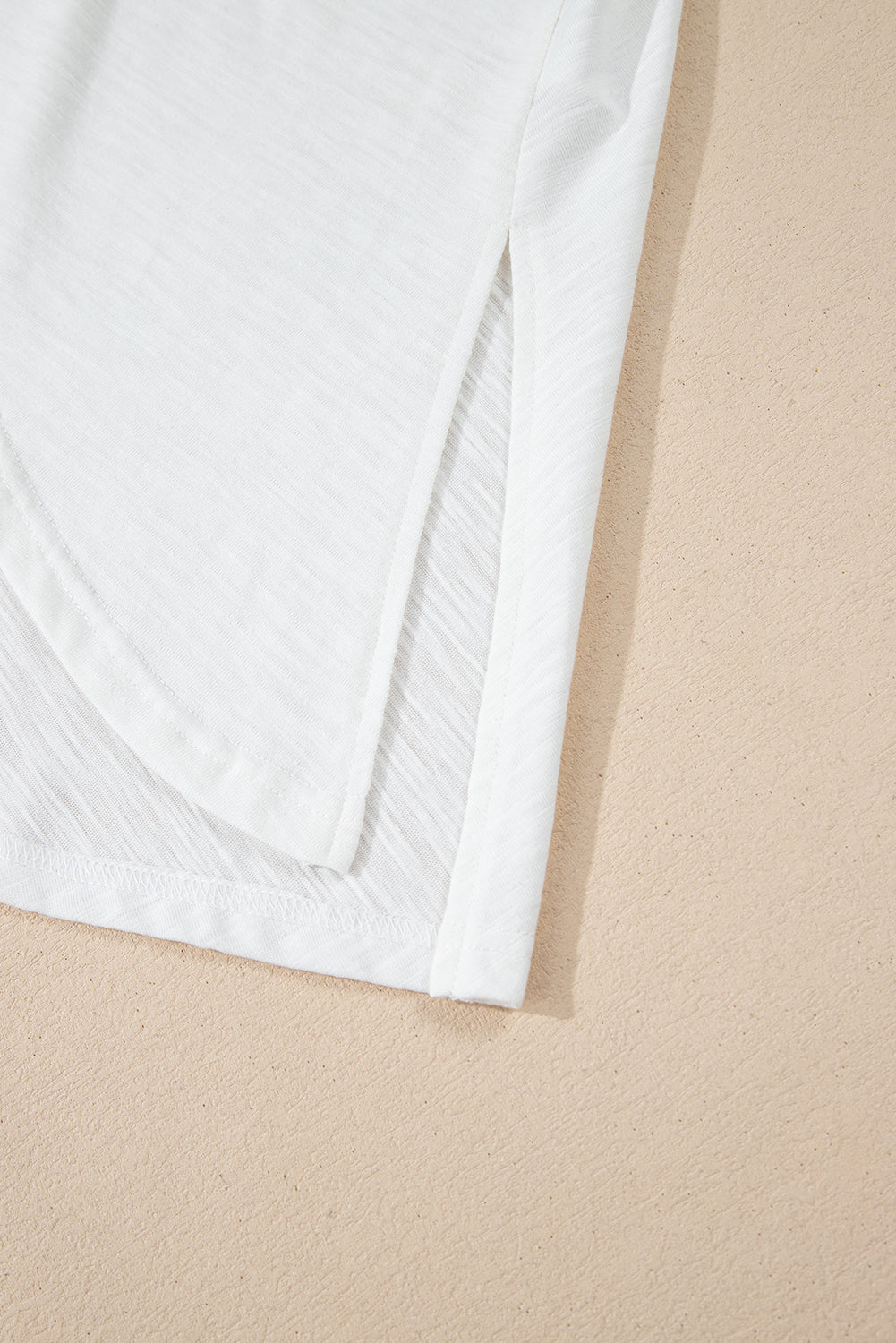 White V-Neck High-Low Oversized Top