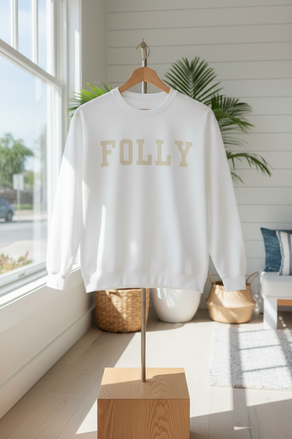 Coastal Collegiate Comfort: The Softstyle Folly Crewneck