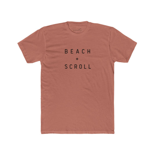Beach + Scroll Unisex Cotton Crew Tee - Casual Summer Shirt
