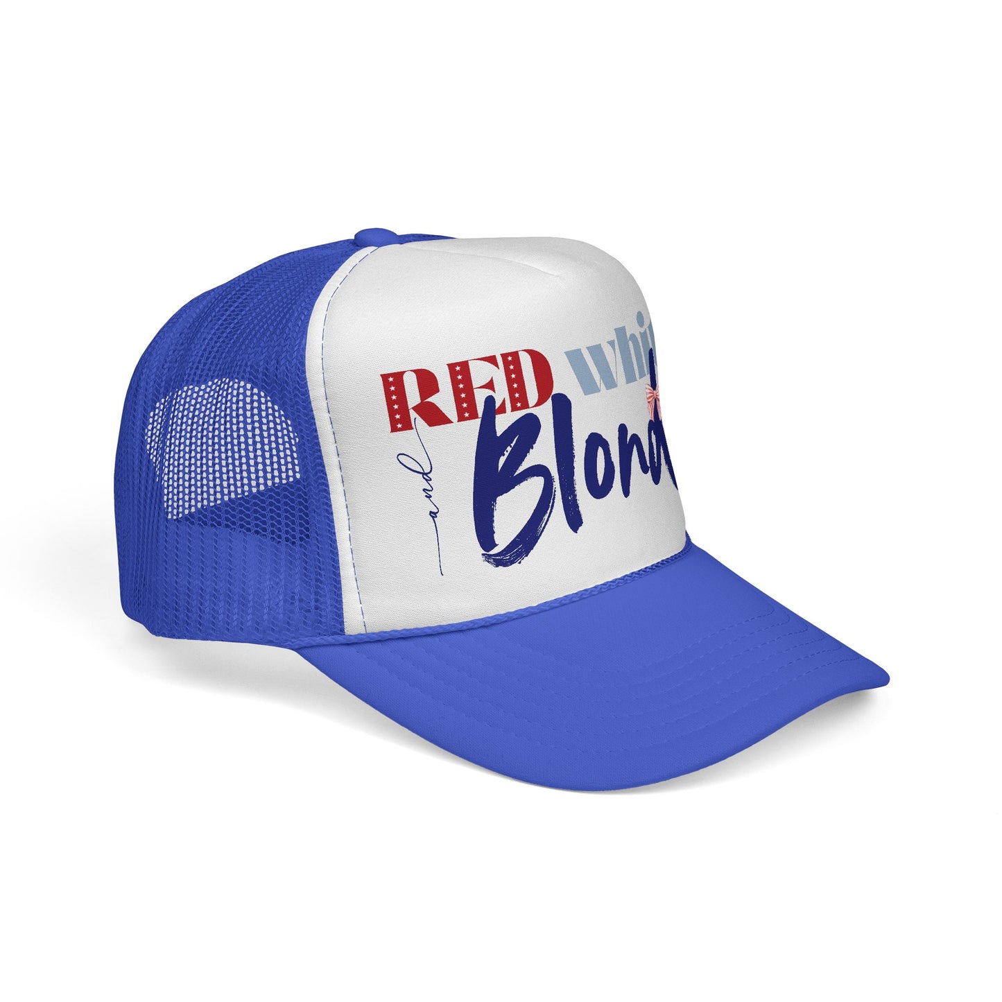 Red, White, and Blonde Foam 4th of July Trucker Hat