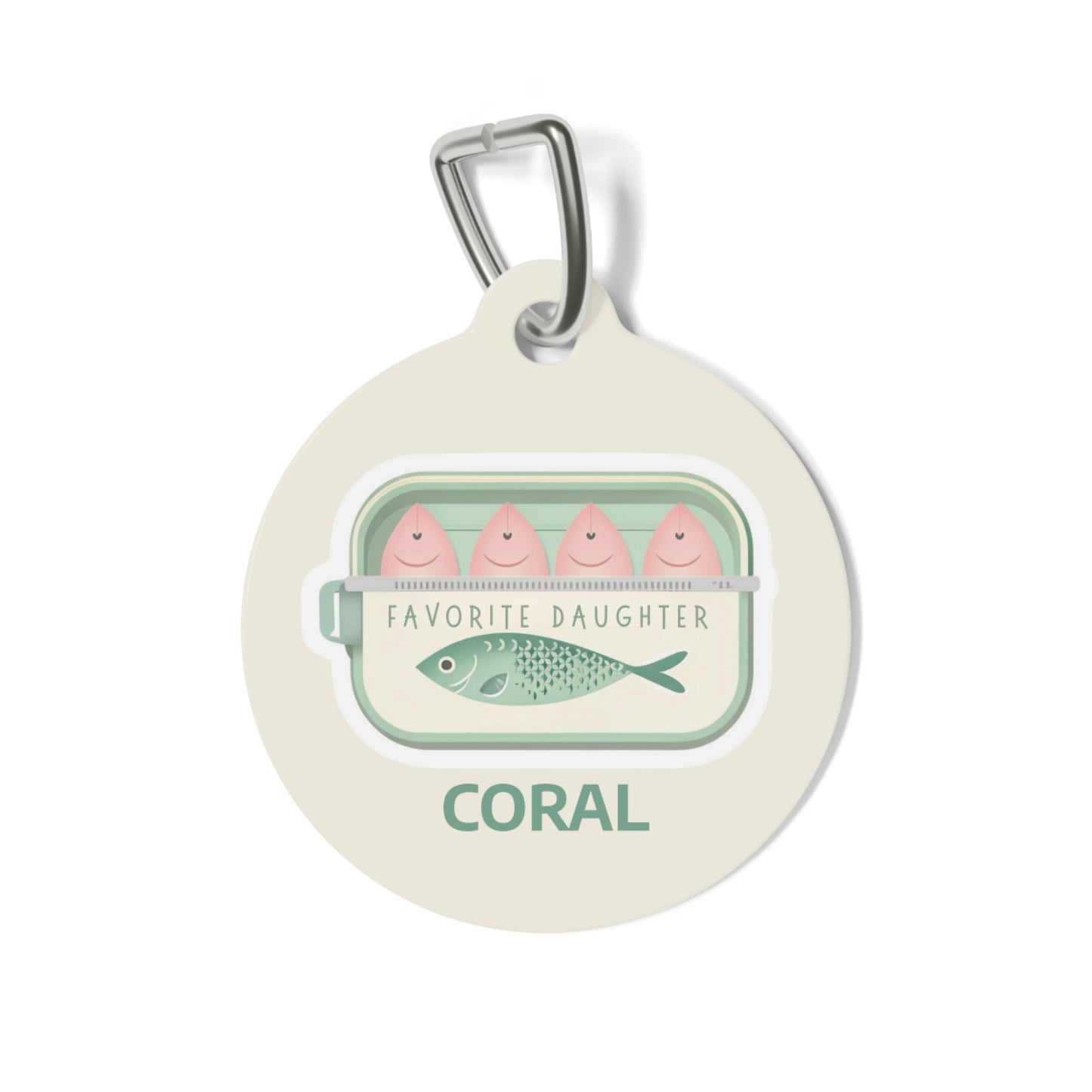 "Favorite Daughter" Sardine Pet Tag – Personalized Pet ID