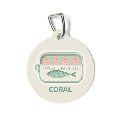"Favorite Daughter" Sardine Pet Tag – Personalized Pet ID