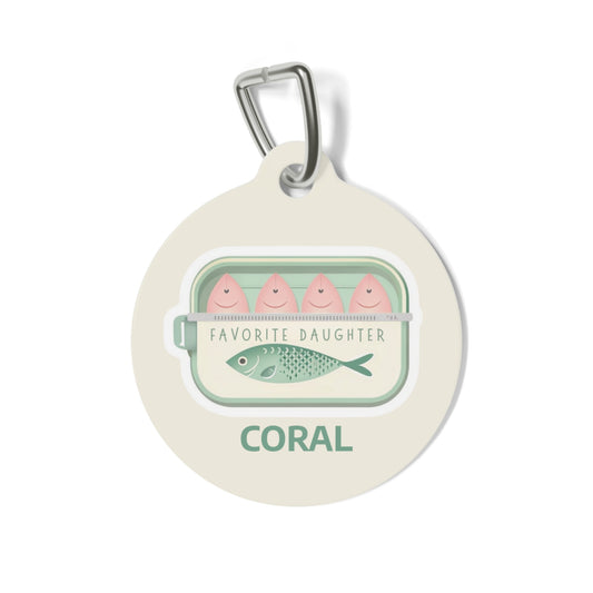 "Favorite Daughter" Sardine Pet Tag – Personalized Pet ID