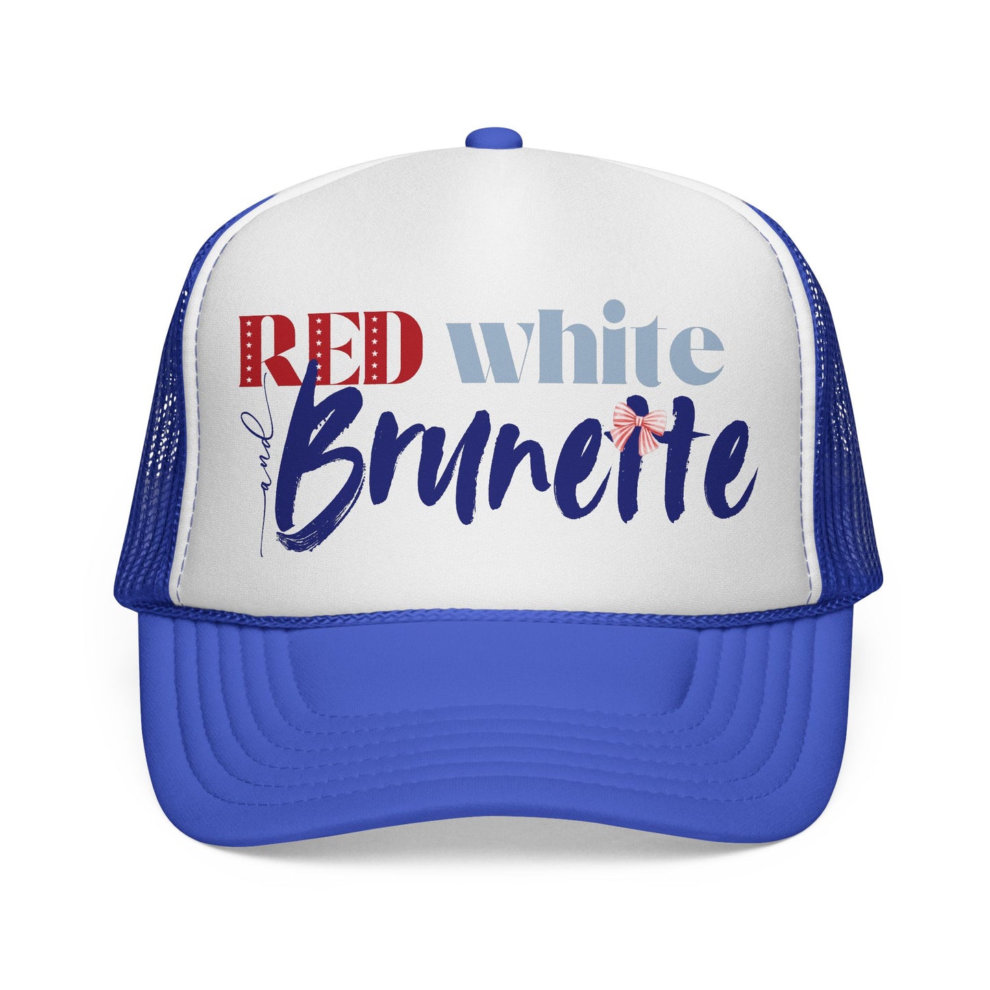 Red, White, and Brunette Foam 4th of July Trucker Hat