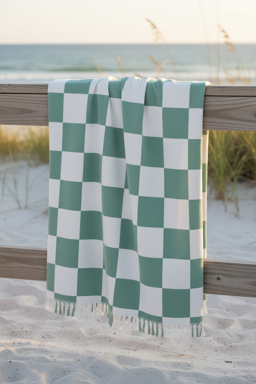 Boho Beach Boulder Cloth - Cool Checker