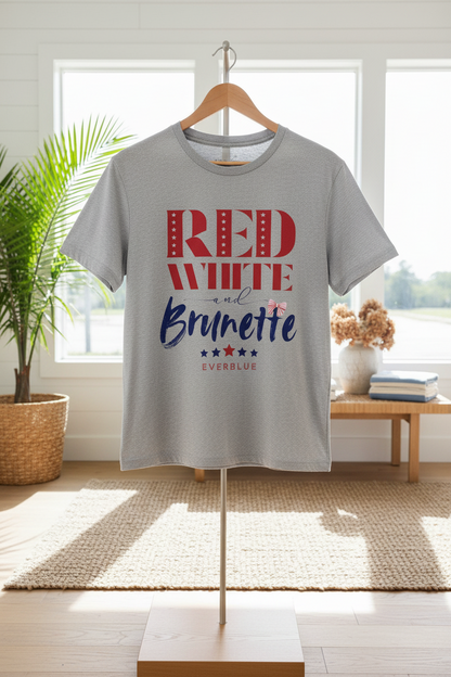 Red White and Brunette - 4th of July Oversized T-Shirt