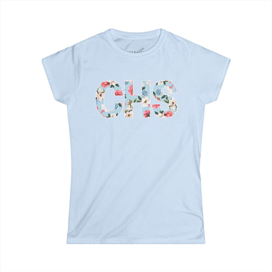 Floral CHS Women's Softstyle Tee - Casual Wear, Gift for Friends, Spring Fashion, Everyday Comfort, Unique Style