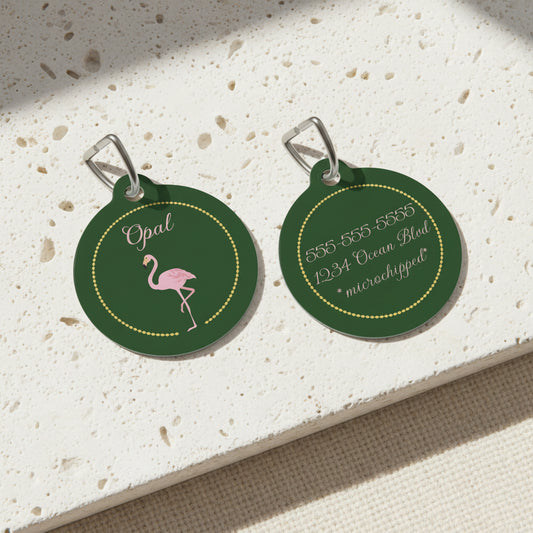 Flamingo Pet Tag – Personalized Pet ID