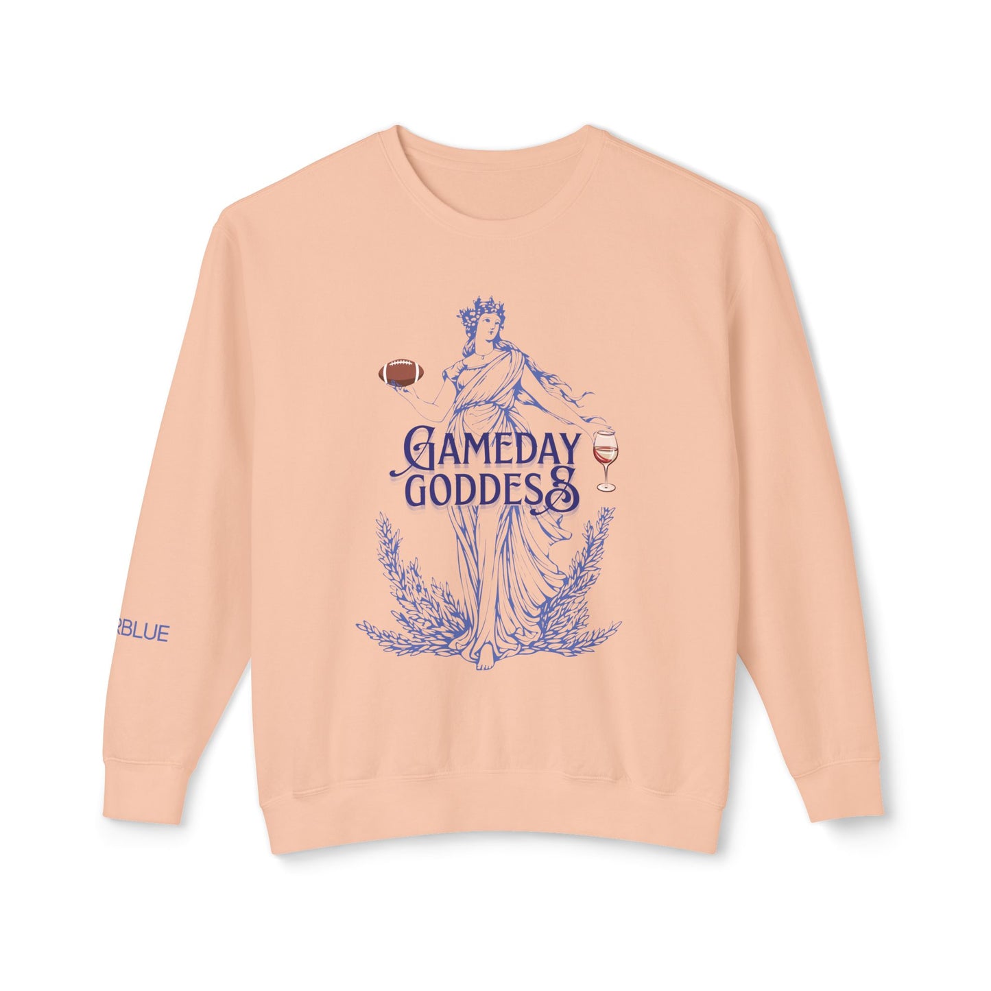 Gameday Goddess Crewneck – Greek Goddess Football Sweatshirt – Wine & Football Apparel for Women