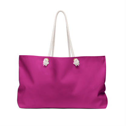 Weekender Bag - 'Everblue' Brandmark Logo Hot Pink Design