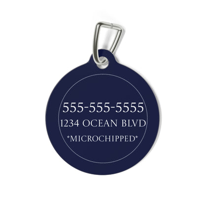 Preppy Coastal Pet Tag – Personalized Pet ID