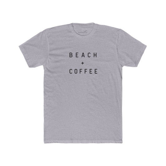Beach + Coffee Unisex Cotton Crew Tee - Casual Summer Shirt