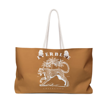 Cheetah Palm Weekender Bag - Caramel