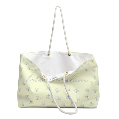 Butter Yellow "Hello Sunshine" Seashell Weekender Tote