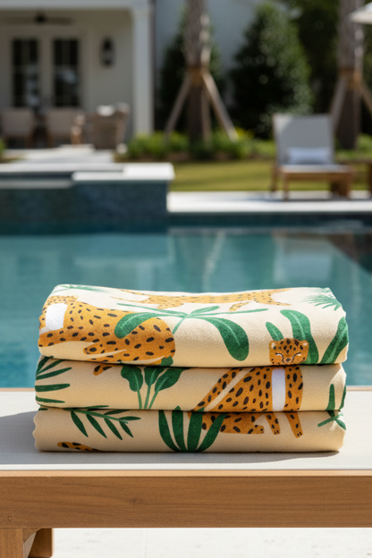 Boho Beach Boulder Cloth - Jungle Cheetah Design