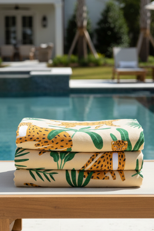 Boho Beach Boulder Cloth - Jungle Cheetah Design