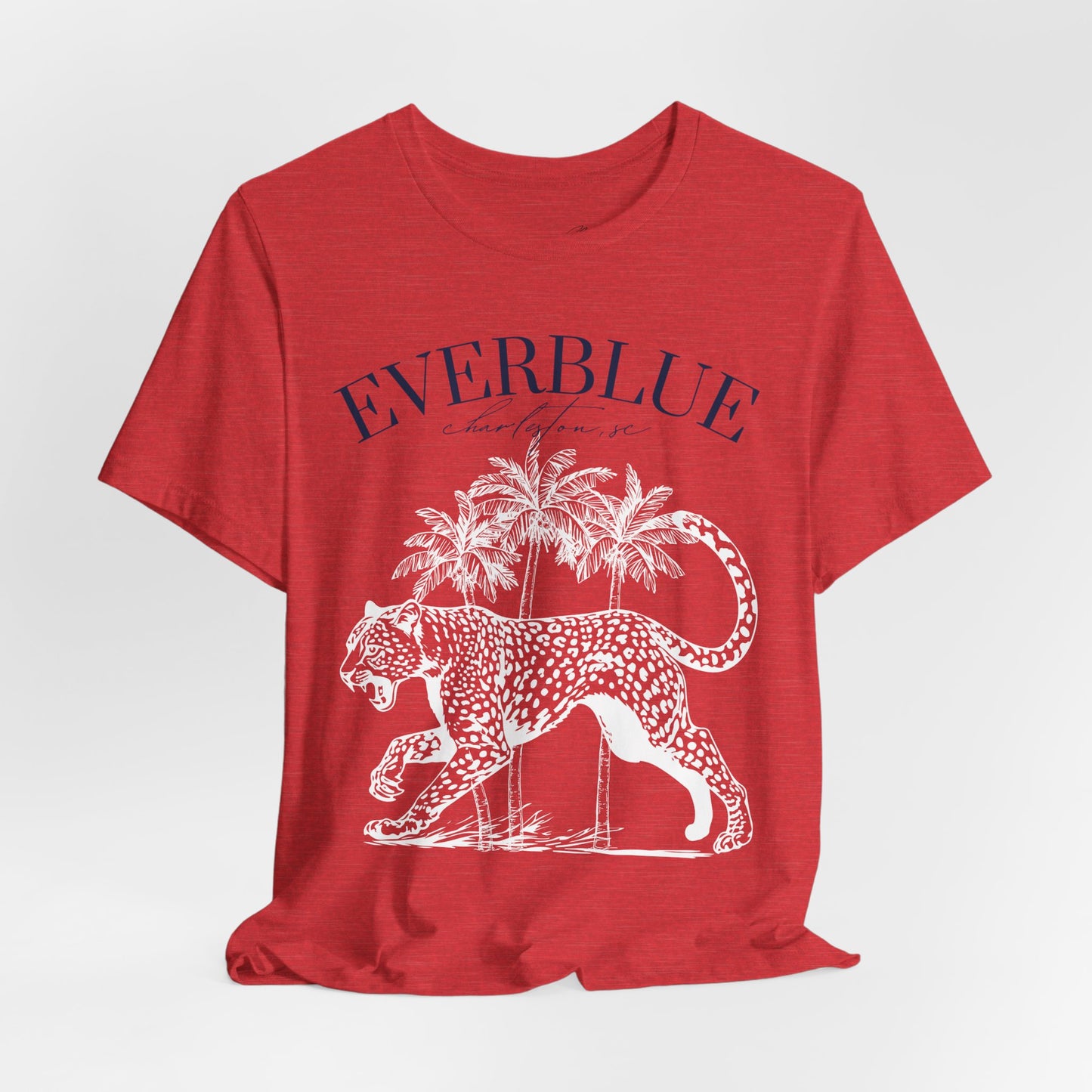 Vintage Cheetah & Palms Tee – Everblue Charleston Edition