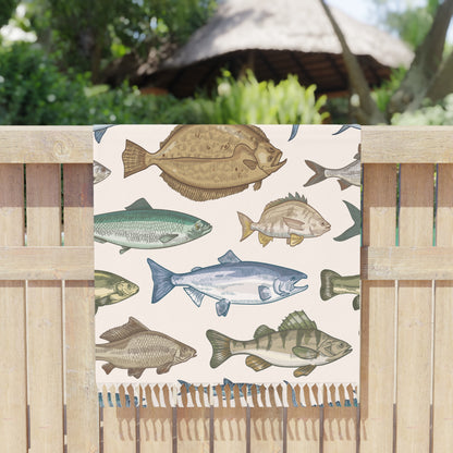 Boho Beach Boulder Cloth -  Fish Design