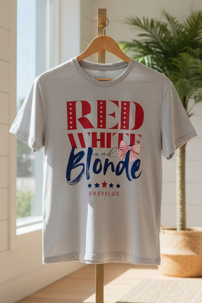 Red White and Blonde - 4th of July Oversized T-Shirt