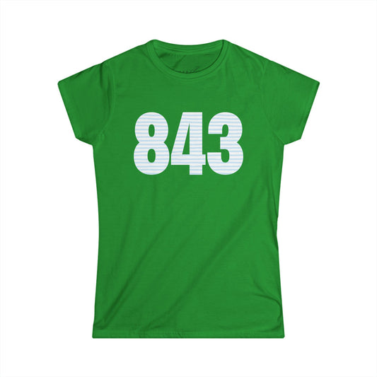 Preppy Striped 843 Women's Softstyle Tee - Casual Wear, Gift for Friends, Spring Fashion, Everyday Comfort, Unique Style