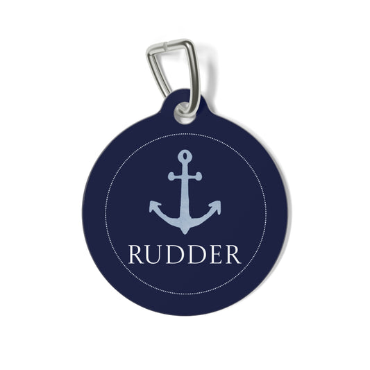 Preppy Coastal Pet Tag – Personalized Pet ID
