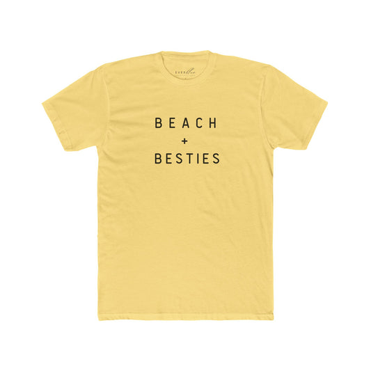 Beach + Besties Unisex Cotton Crew Tee - Casual Summer Shirt